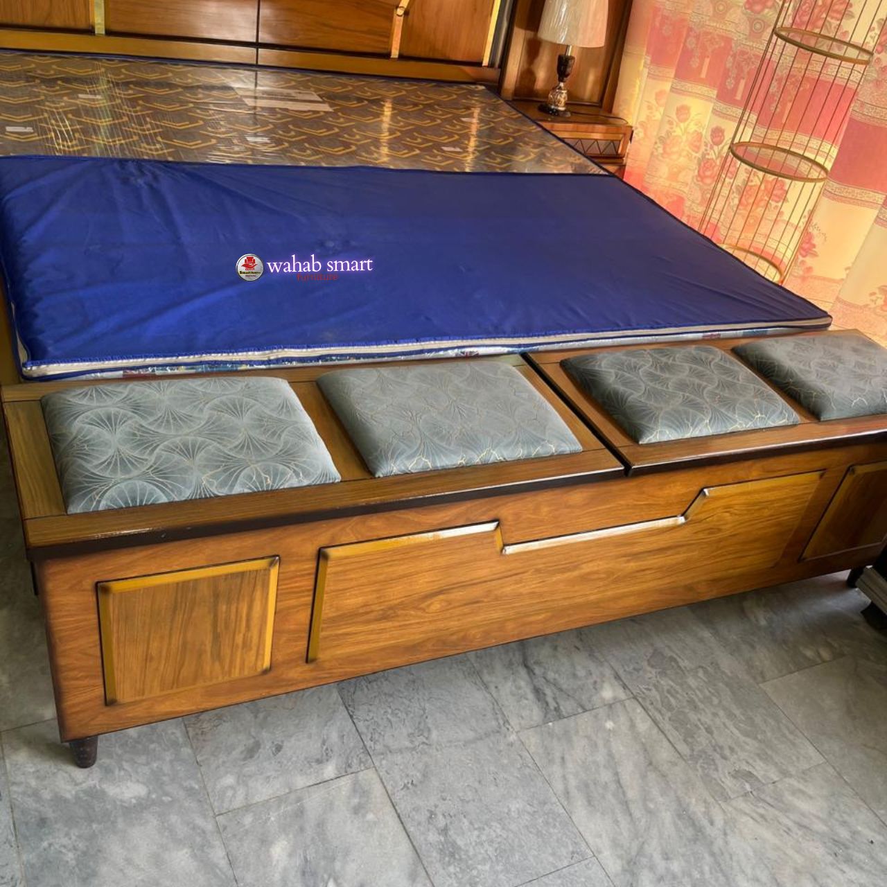 gold circle bedroom set || bed and dressing without foam