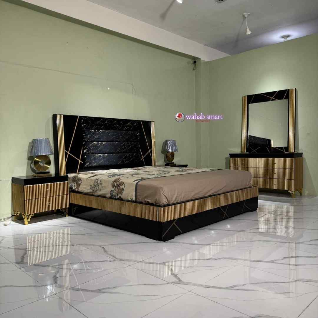 gold lining bed set || bed and dressing without foam
