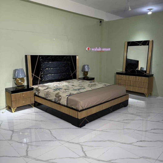 gold lining bed set || bed and dressing without foam
