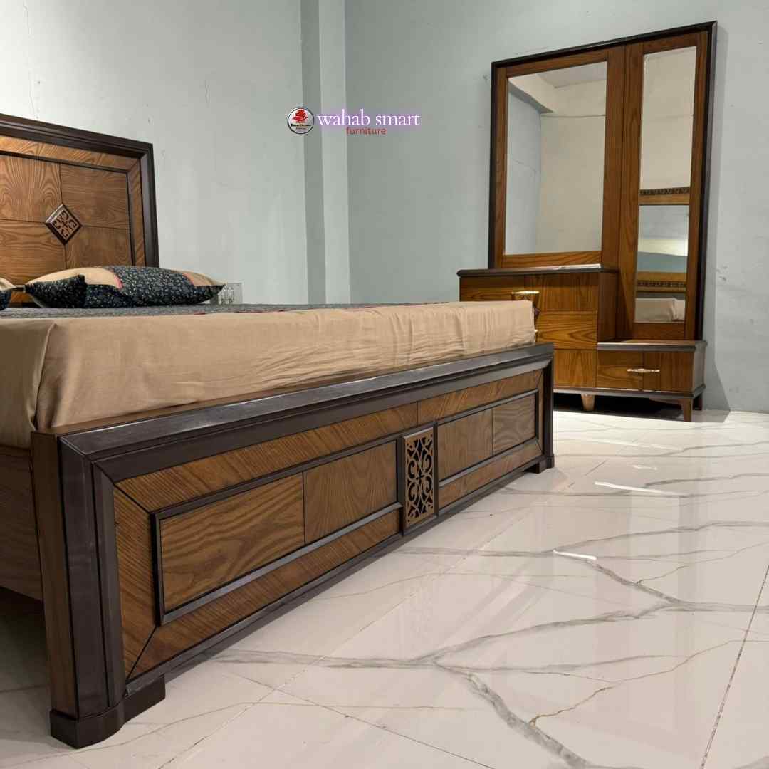 modern double star bed set|| bed and dressing
