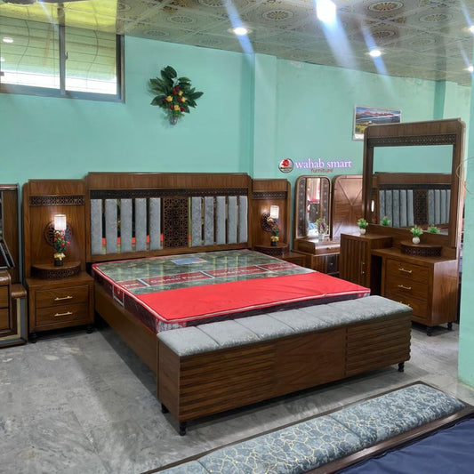 Golden crown bed room set || bed and dressing without foam