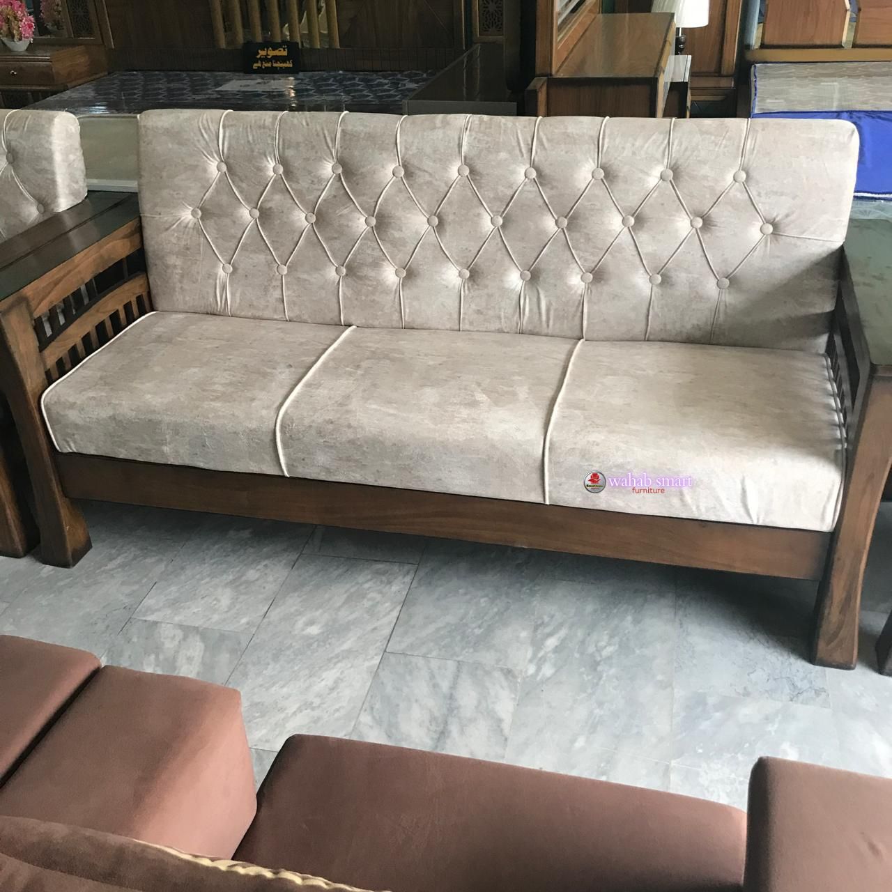 Noble wood sofa set five seater
