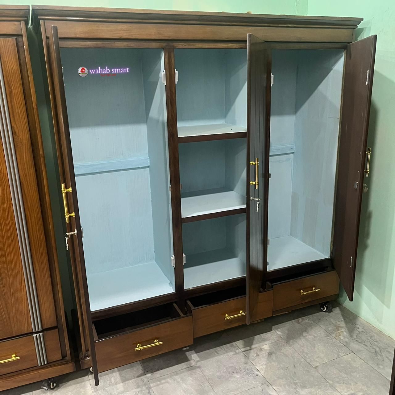 Straight line wardrobe || three door with best quality